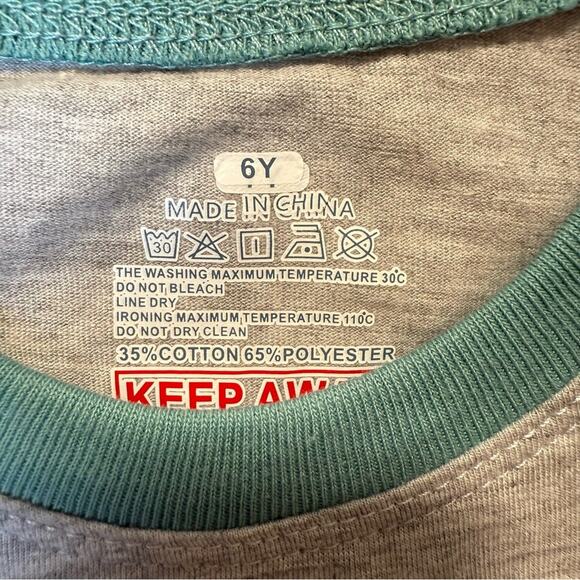 Kids Dinosaur Pajama Set Soccer Dino Print Green & Gray Size 6Y - Picture 3 of 7